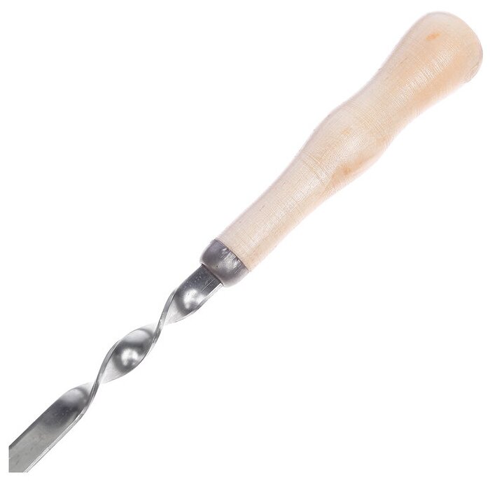 Шампур с деревянной ручкой 61 × 1 см , толщина 2 мм - фотография № 2
