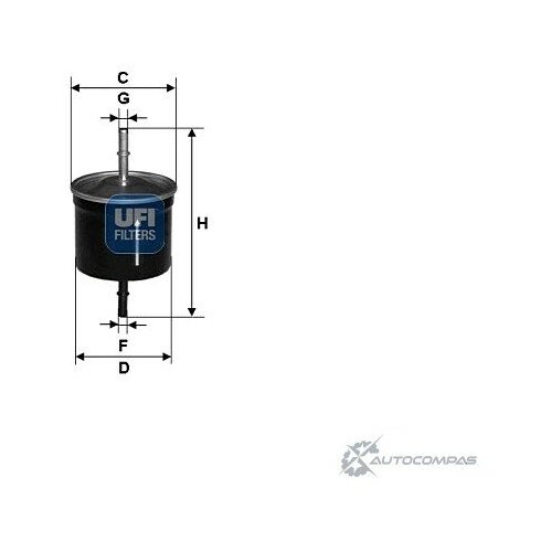 31.811.00_фильтр Топливный!88x80x8x163,5 Volvo S40/V40/S60/V70/S80 1.6-3.0 & 16v 95> UFI арт. 3181100