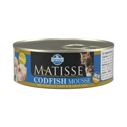 FARMINA Консервы мусс MATISSE CAT MOUSSE LINE треска 5767 | Matisse Cat Mousse Line Cod 0,085 кг 41122 (18 шт) farmina консервы мусс для кошек matisse cat mousse line сардина 5766 matisse cat mousse line sardine 0 085 кг 41121 18 шт