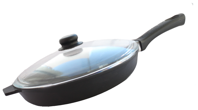Сковорода Камская Посуда б6042 чугунная 260х40 с бакелитовой ручкой со стеклянной крышкой - фотография № 19