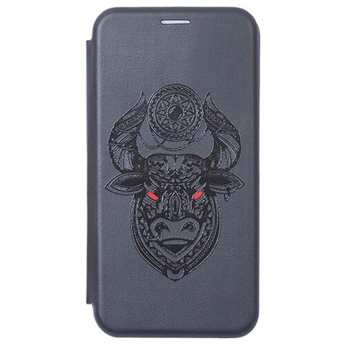 фото Чехол-книжка book art jack для samsung galaxy a71 с принтом "grand bull" черный gosso