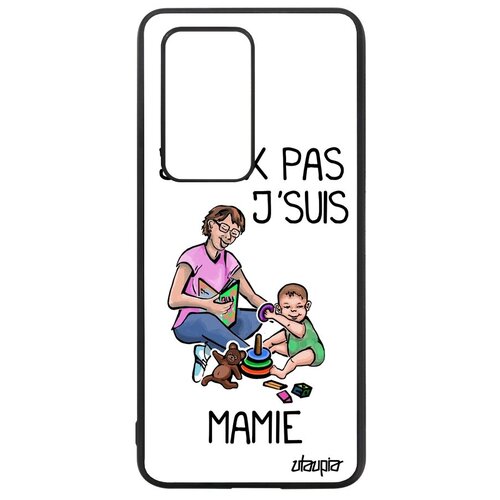 фото Ударопрочный чехол на мобильный // huawei p40 pro // "не могу - стала бабушкой!" карикатура отговорка, utaupia, белый