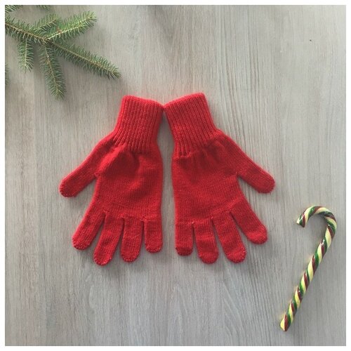 Перчатки  зимние, размер 18, красный