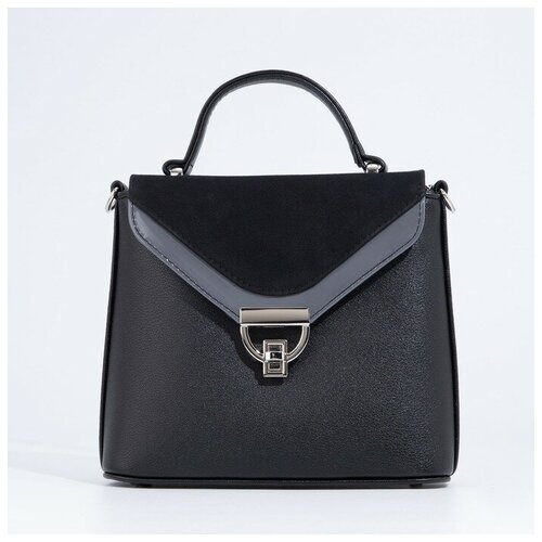 фото Сумка мессенджер , искусственная кожа, текстиль, черный без бренда