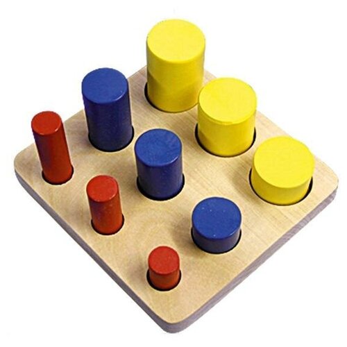 Развивающая игрушка Цилиндры, 3 ряда деревянные игрушки rntoys цилиндры втыкалки радуга 3 ряда