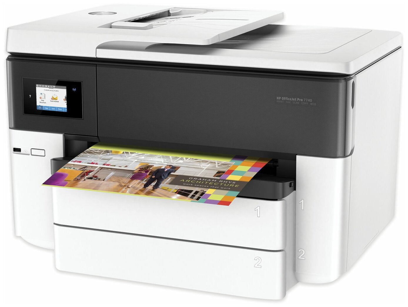 МФУ струйное HP OfficeJet Pro 7740 цветн A3