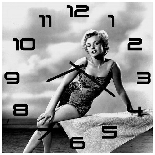 фото Svs настенные часы svs 3002472 мерилин в купальнике