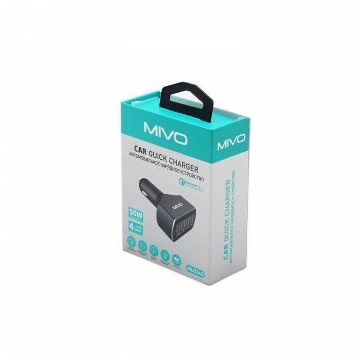 Автомобильное зарядное устройство Mivo 4 usb 50W MU334Q черный