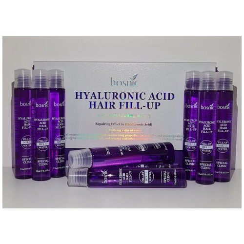 Набор филлеров для волос с коллагеном с гиалуроновой кислотой Bosnic Hyaluonic Acid Hair Fill-Up, 13 млх10 шт