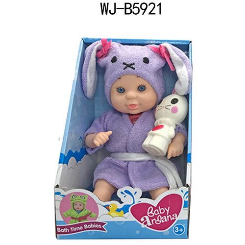 Кукла-пупс Baby Ardana 23см, в банном халате и игрушкой Зайка, в коробке, A361 пупс junfa baby ardana 23 см в банном халате с игрушкой кошечкой в коробке a361c