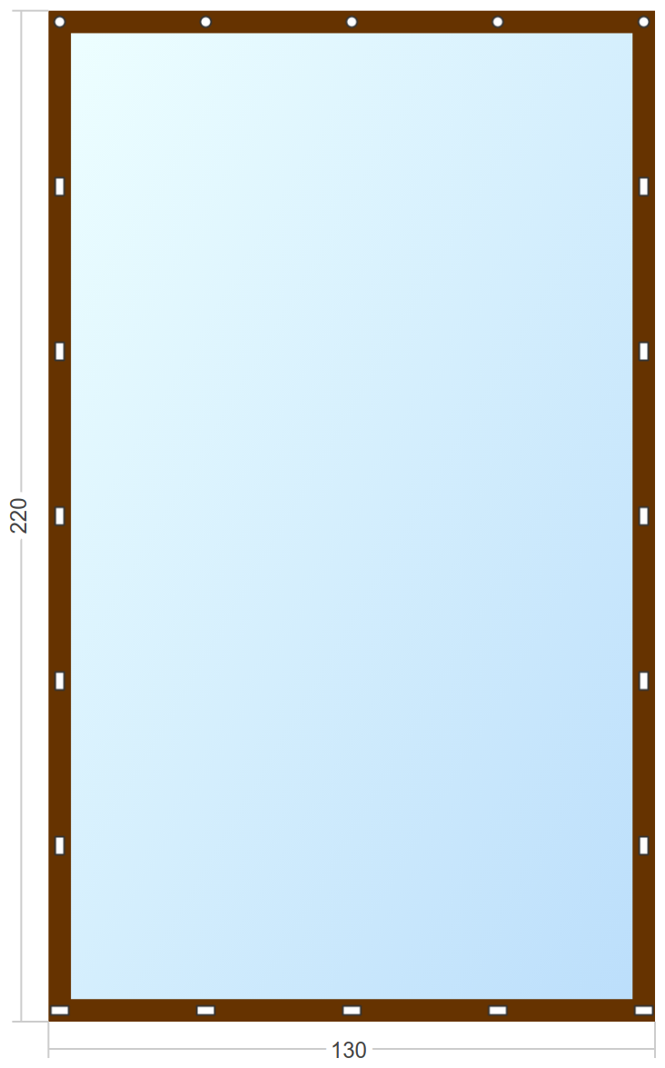 Мягкое окно Софтокна 130х220 см съемное, Скоба-ремешок, Прозрачная пленка 0,7мм, Коричневая окантовка, Комплект для установки - фотография № 3