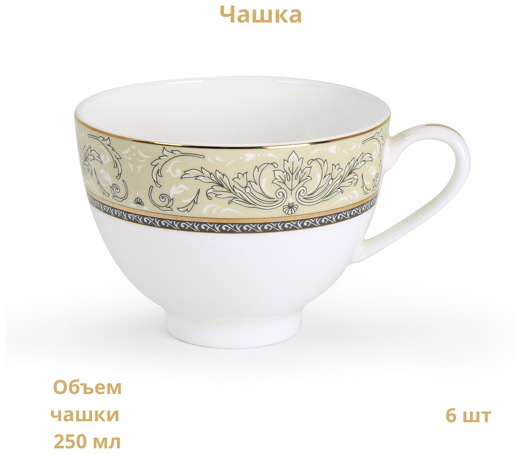 Сервиз чайный на 6 персон Акку Людовик, 15 предметов - фото №6