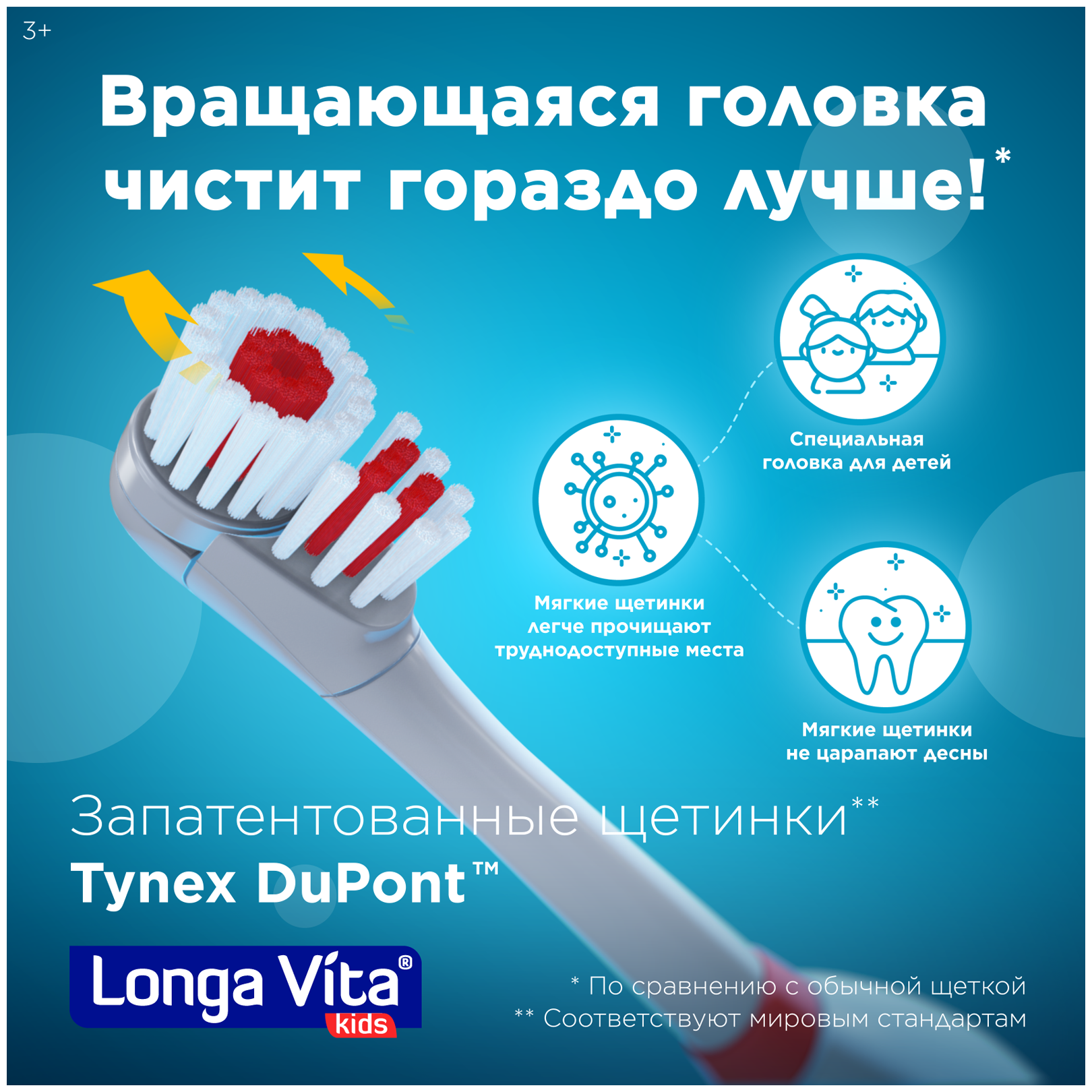 Электрическая зубная щетка Longa Vita Щенячий патруль Маршалл