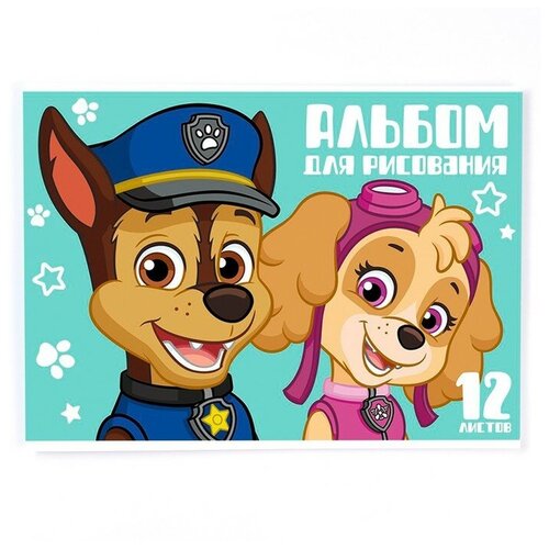 Paw Patrol Альбом для рисования на скрепке, А4, 12 л, Paw Patrol