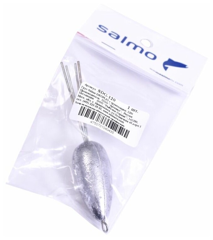 Груз с грунтозацепом Salmo "Droplet" 120 г