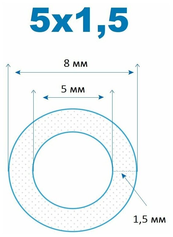Трубка силиконовая 5х1,5 мм (1 метр) - фотография № 2