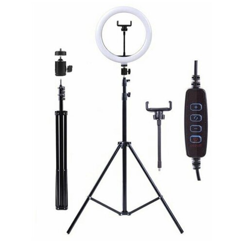 Кольцевая светодиодная лампа Ring Fill Light LED 26 см с регулируемым штативом 205 см с держателем для телефонам 72500₽