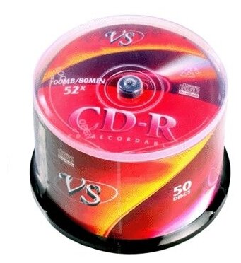Диск VS CD-R 80 52х СВ50 цена за 50шт VSCDRCB5001 1436₽