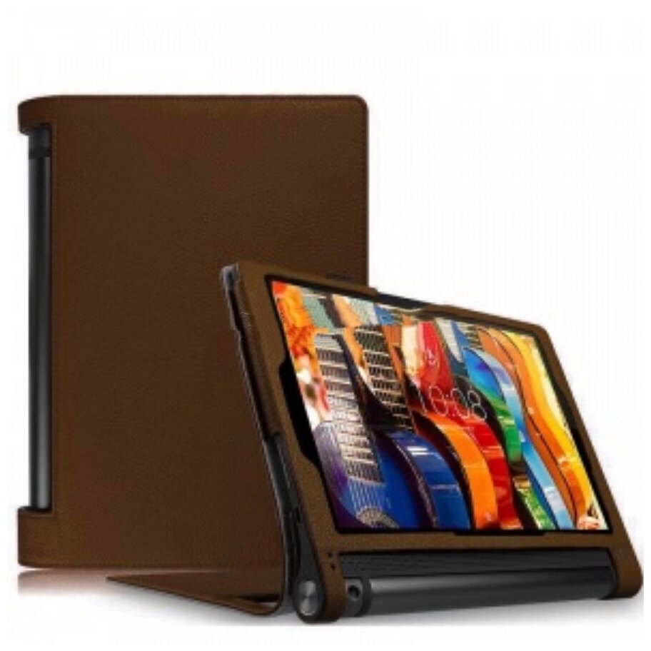 Чехол подставка MyPads для Lenovo Yoga Tablet 10 3 16Gb 4G (YT3-X50M /X50L/ ZA0K0006RU) 10.1 коричневый из искусственной кожи