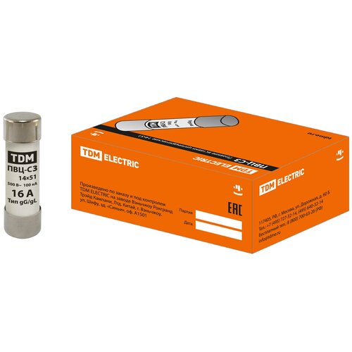 Tdm Плавкая вставка ПВЦ-С3 14х51 16А SQ0729-0016