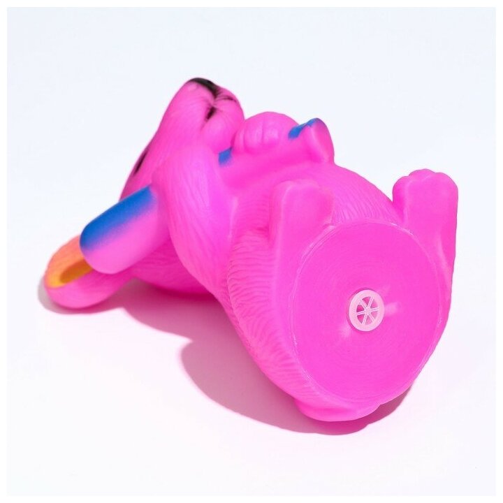 Игрушка пищащая "Мышь" для собак, 9 см, розовая - фотография № 5