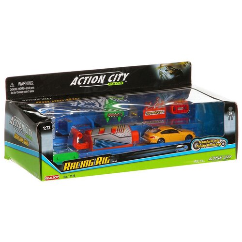 Инерц. мет. маш. Realtoy BOX Машиновоз, откр. контейнер , 2 вида, арт. 17126