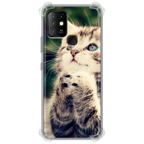 фото Дизайнерский силиконовый с усиленными углами чехол для infinix hot 10 lite котята 100gadgets