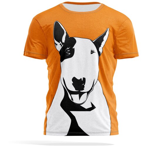 фото Футболка panin brand, размер l, оранжевый, белый