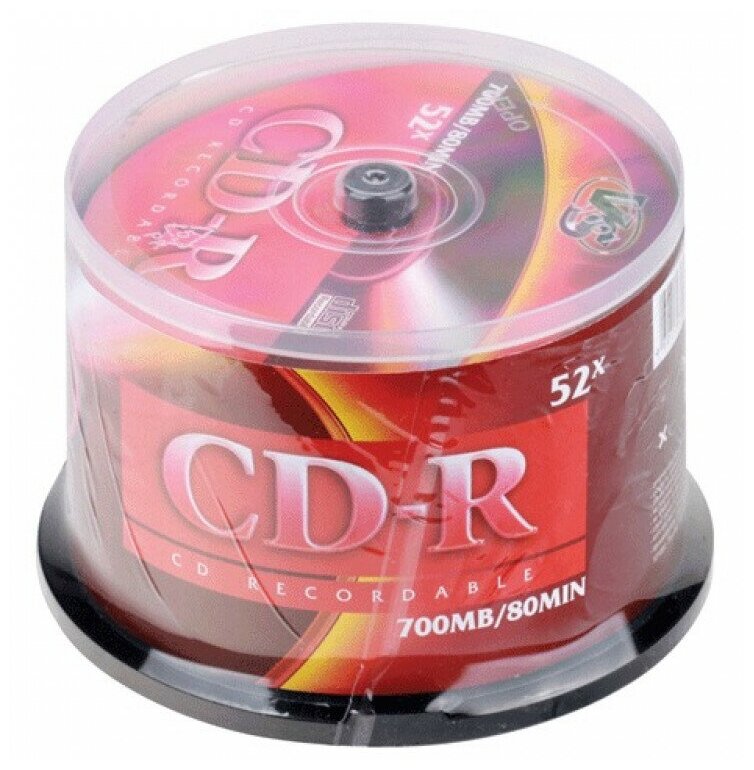 Диски CD-R VS 700Mb 52x, комплект 50 шт, Cake Box, VSCDRCB5001