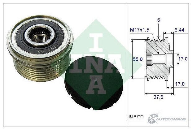 INA 535024610 Обгонная муфта генератора Ina