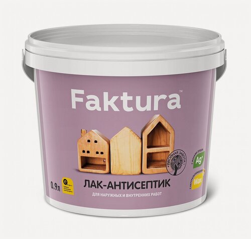 Изображение товара FAKTURA лак-антисептик водорастворимый с натуральным воском и ионами серебра, махагон (9л)