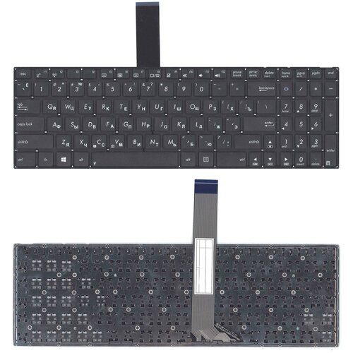 Клавиатура для ноутбука Asus K56 черная без рамки плоский Enter 620₽