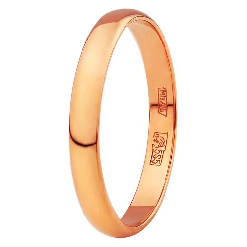 Кольцо обручальное Юверос, красное золото, 585 проба, размер 18, белый кольцо обручальное юверос красное золото 585 проба размер 18 белый
