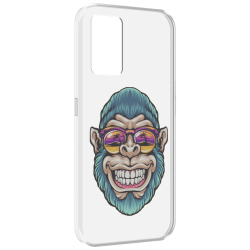 Чехол MyPads обезьяна улыбается для Oppo K10 4G задняя-панель-накладка-бампер