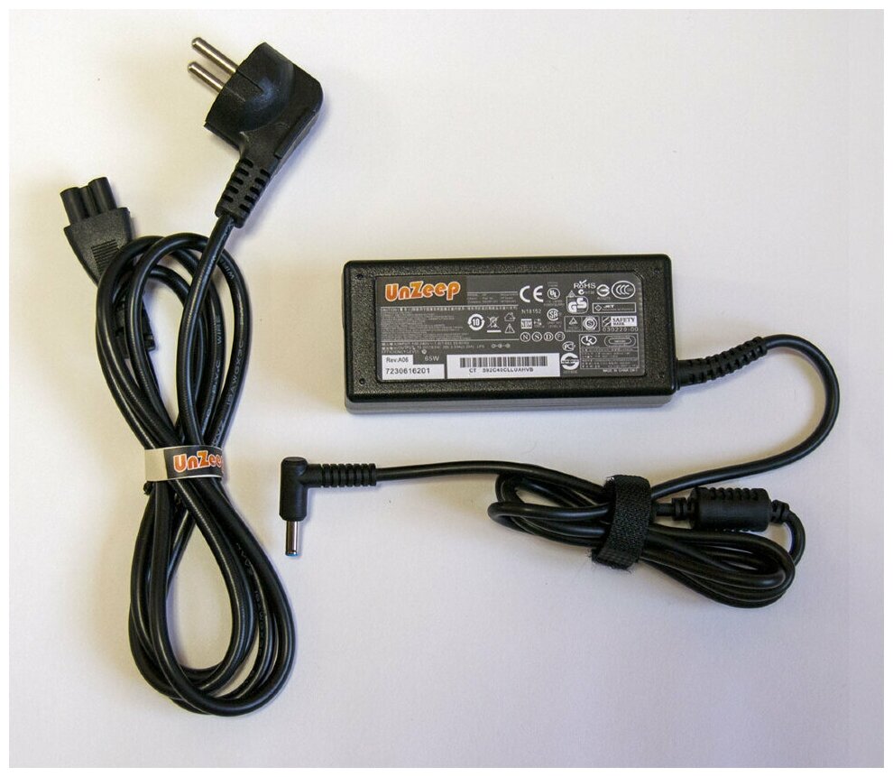 Для HP Pavilion 15-au102ur Зарядное устройство UnZeep блок питания ноутбука (адаптер + сетевой кабель)