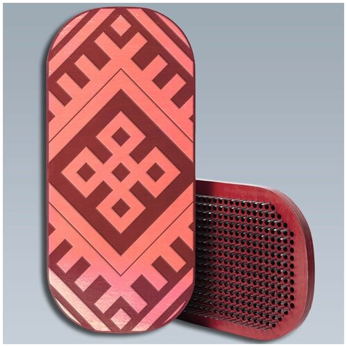 фото Доска с гвоздями садху для йоги овал славянские знаки - 1881 красная goodwood