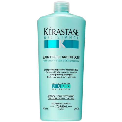 Kerastase шампунь Resistance Bain Force Architecte, 1000 мл kerastase шампунь force architecte форс архитект 250 мл