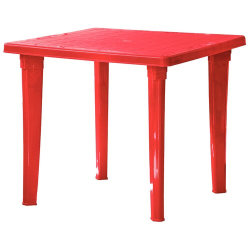 Стол пластик, квадратный, 85х85х74 см, пластиковая столешница, красный, Элластик-Пласт