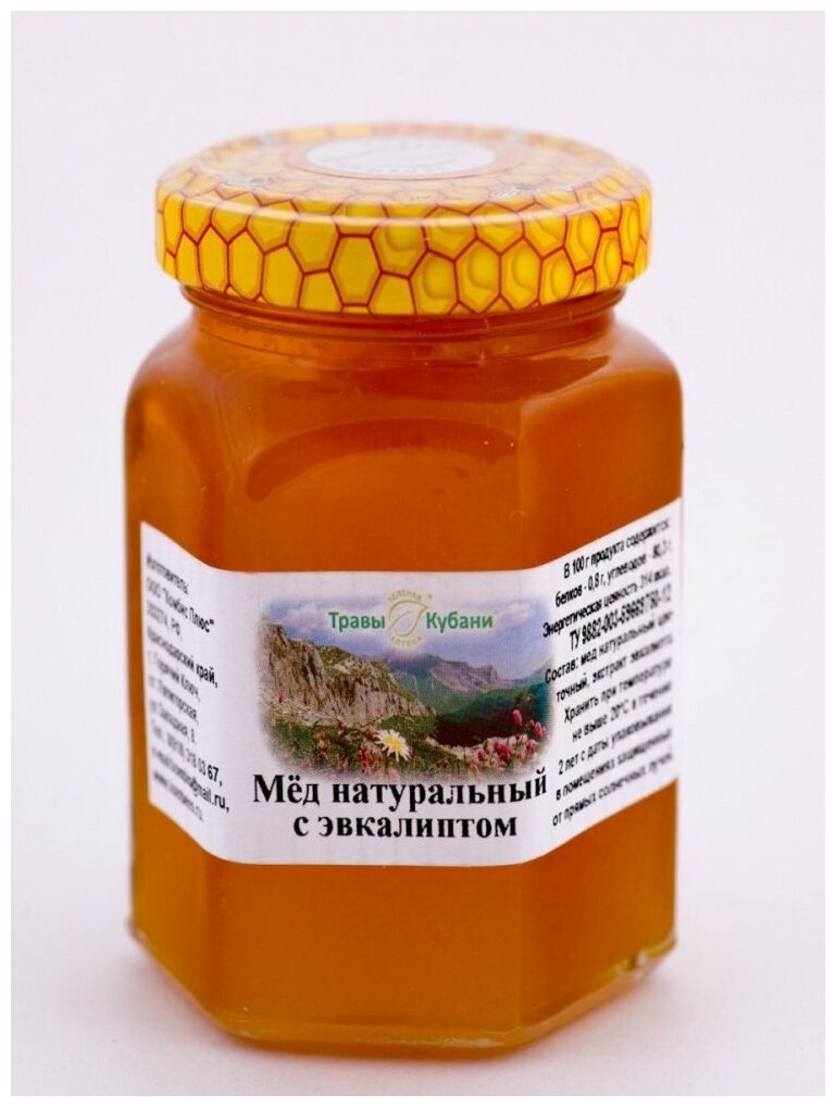 Мед натуральный с эвкалиптом, 350 гр.