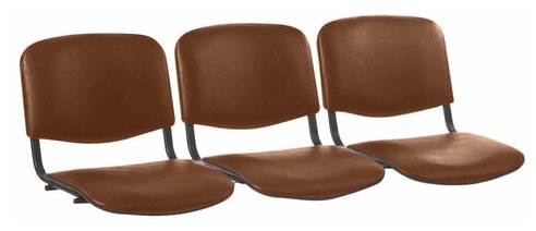 Сиденья для кресла "Трим", комплект 3 шт, кожзам коричневый, каркас черный
