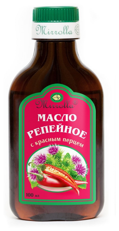 Mirrolla Репейное масло с красным перцем, 121 г, 100 мл, бутылка