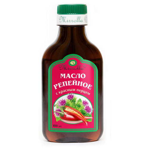 otzyvy Mirrolla Репейное масло с красным перцем, 121 г, 100 мл, бутылка