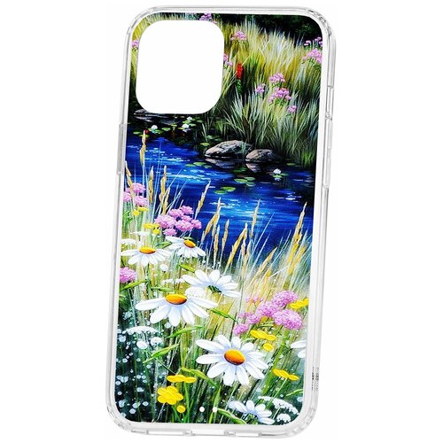 фото Чехол для apple iphone 12 pro max kruche print ромашки у ручья / чехол для apple iphone / чехол с рисунком / чехол с принтом / чехол для айфон / бампер на айфон / чехол накладка для iphone / противоударная накладка для iphone / защита для iphone / защита на айфон / cиликоновый чехол для iphone / пластиковый чехол на iphone / защитный чехол для iphone кruче