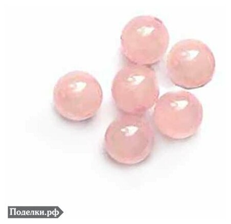 Натуральная бусина Кварц розовый 0009041 шарик 6 мм, цена за 10 шт.