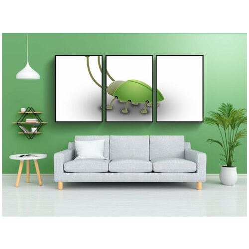 фото Набор модулных постеров для интерьера "насекомое, жук, насекомое" 60x90 см. в тубусе, без рамки lotsprints