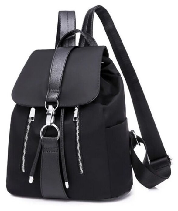 Городской женский рюкзак URM текстильный полиэстер черный