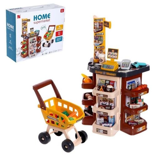 Игровой модуль Супермаркет, 47 предметов, коричневый 5081503