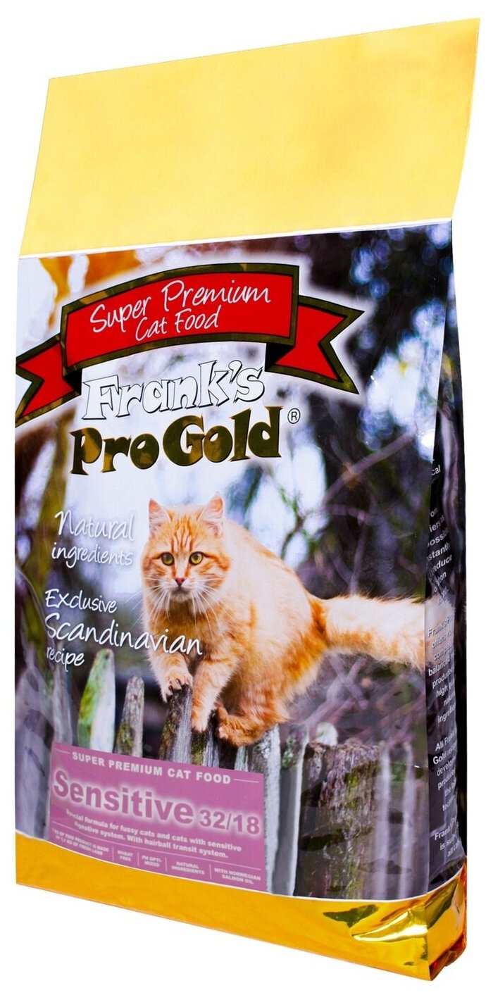 Сухой корм FRANK'S PROGOLD CAT ADULT SENSITIVE для взрослых кошек с чувствительным пищеварением с ягненком по-голландски (3 кг)