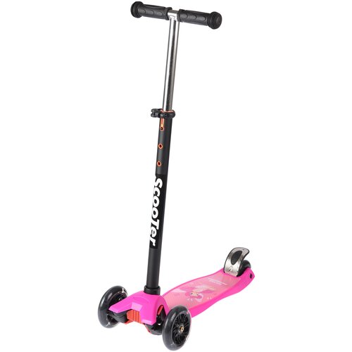 фото Трехколесный самокат со светящимися колесами pink team race spirit