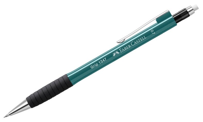 Карандаш механический Faber-Castell Grip 1347 (B, 0.7мм, грип, с ласт., автоподача грифеля) корпус изумрудно-зеленый, 12шт. (134760)